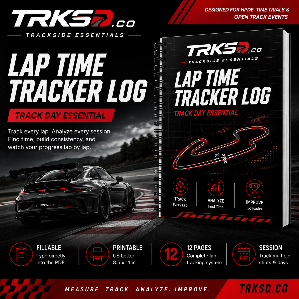 TRKSD Lap Time Tracker Log