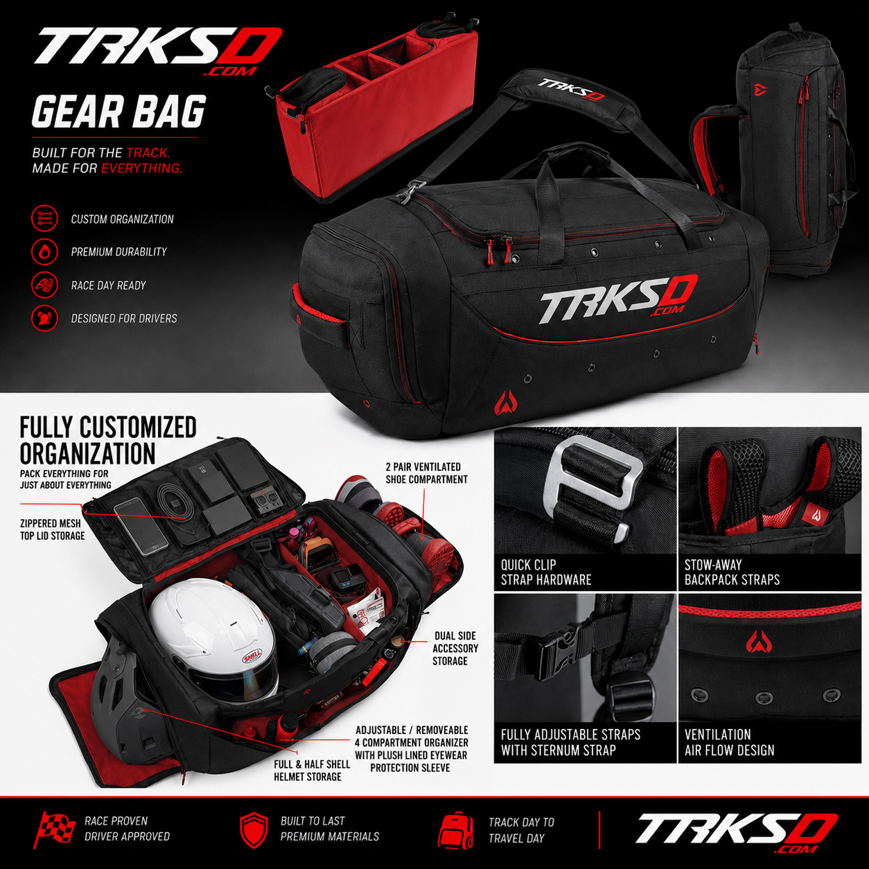 TRKSD Track Day Duffel Bag